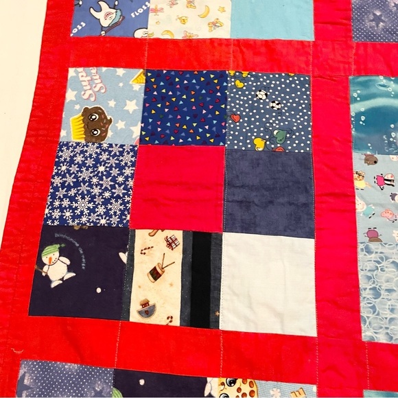 Patchwork Quilt Homemade Smurfs Little Mermaid Clifford - Picture 7 of 16